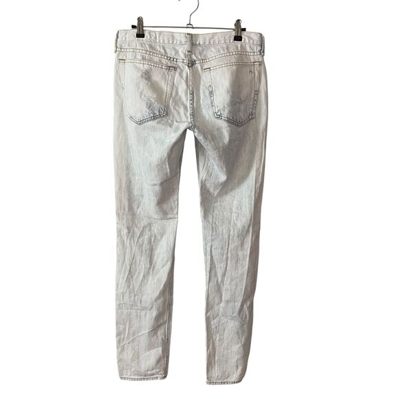 rag&bone 25 Boyfriend Jeans Acid Wash Rebel Bleach Distressed Holes White - Picture 12 of 12
